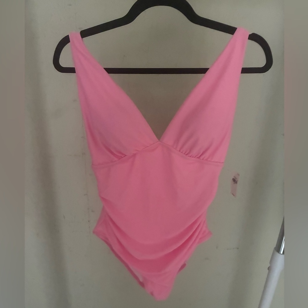 Old Navy Pink One Piece Swimsuit with V-Neck